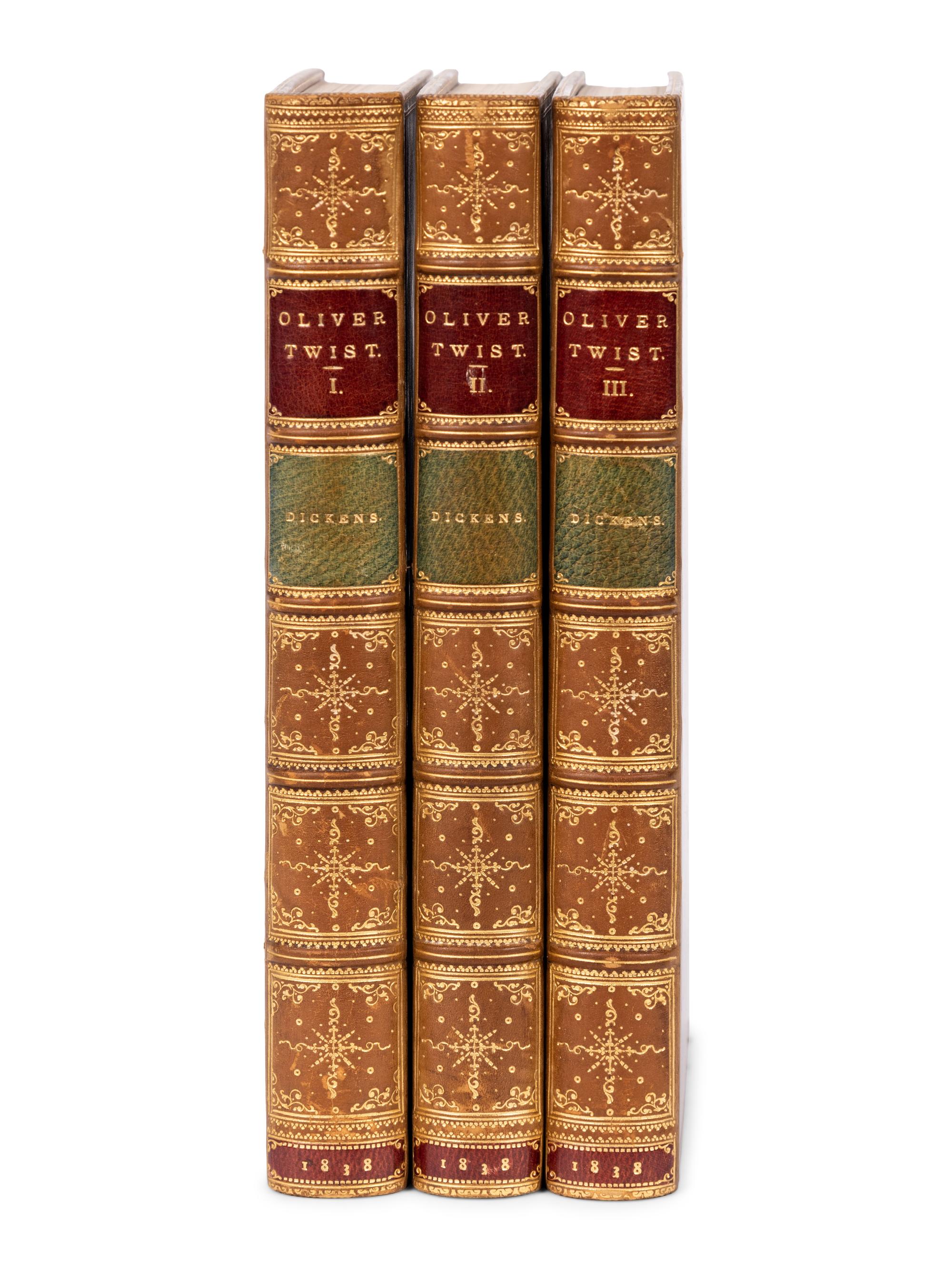 DICKENS, Charles (1812-1870). Oliver Twist; or, the Parish Boy's Progress. By "Boz". London: Richard Bentley, 1838.