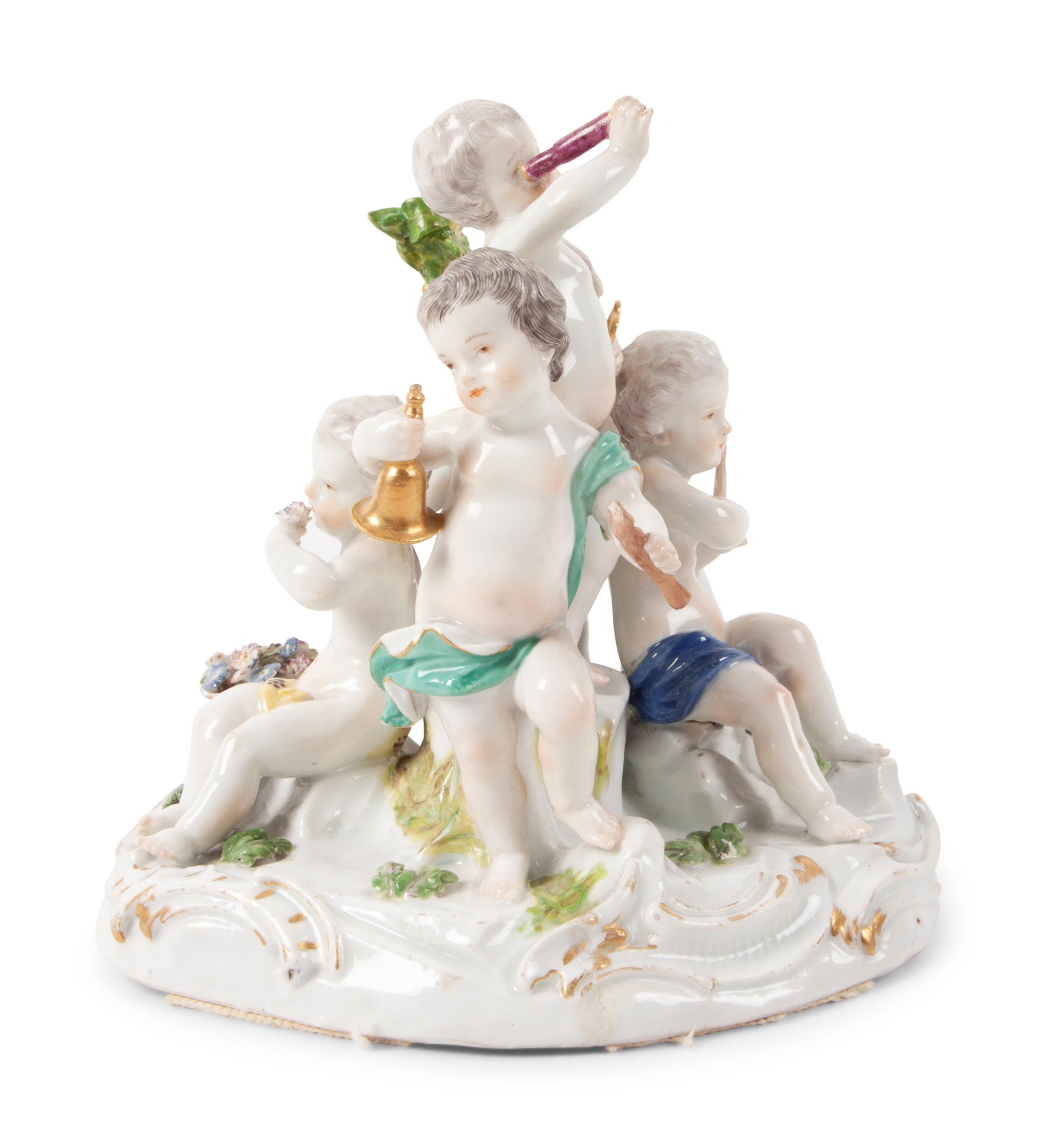 A Meissen Porcelain Allegorical Group of Five Senses