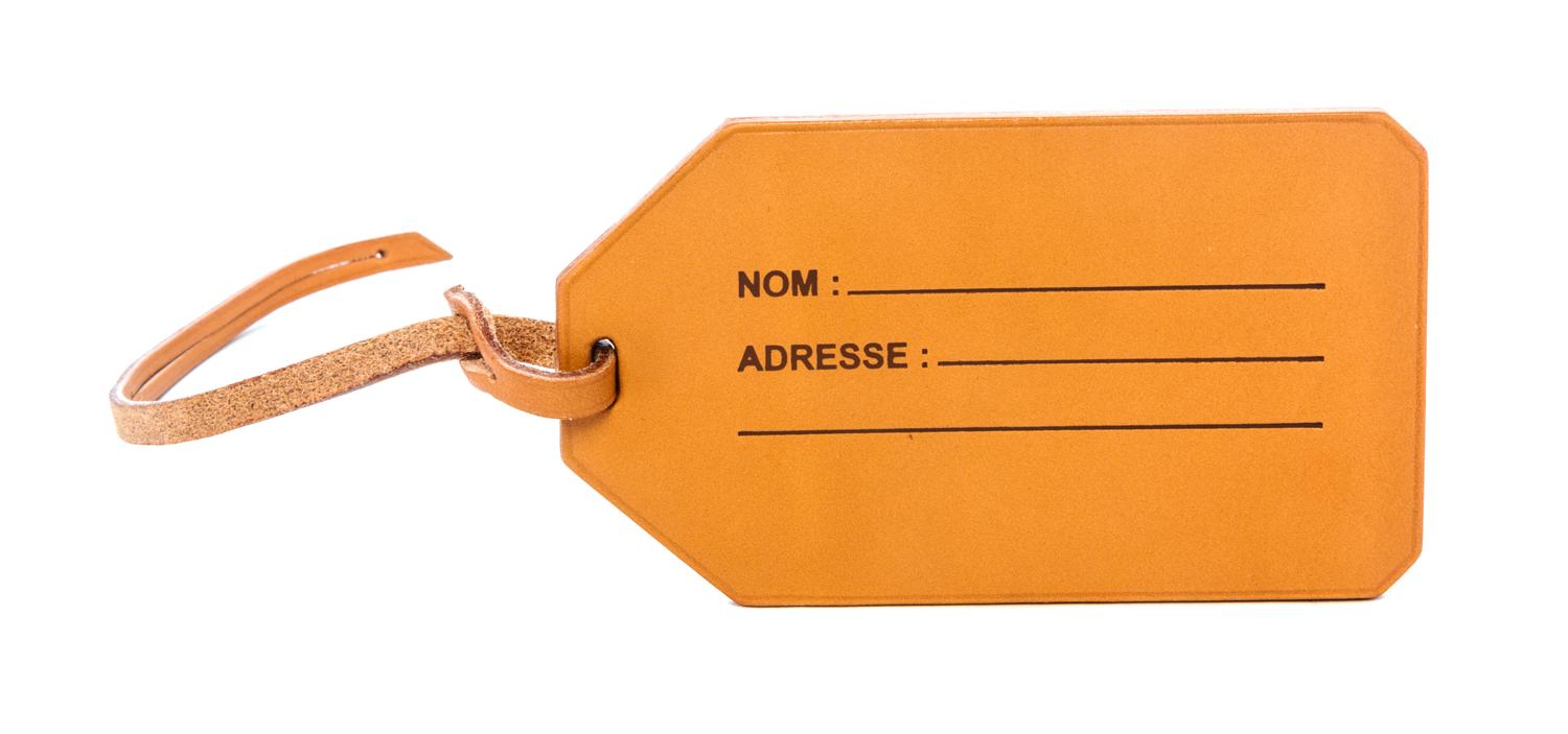 An Hermes Brown Leather Luggage Tag,