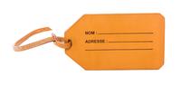 An Hermes Brown Leather Luggage Tag,