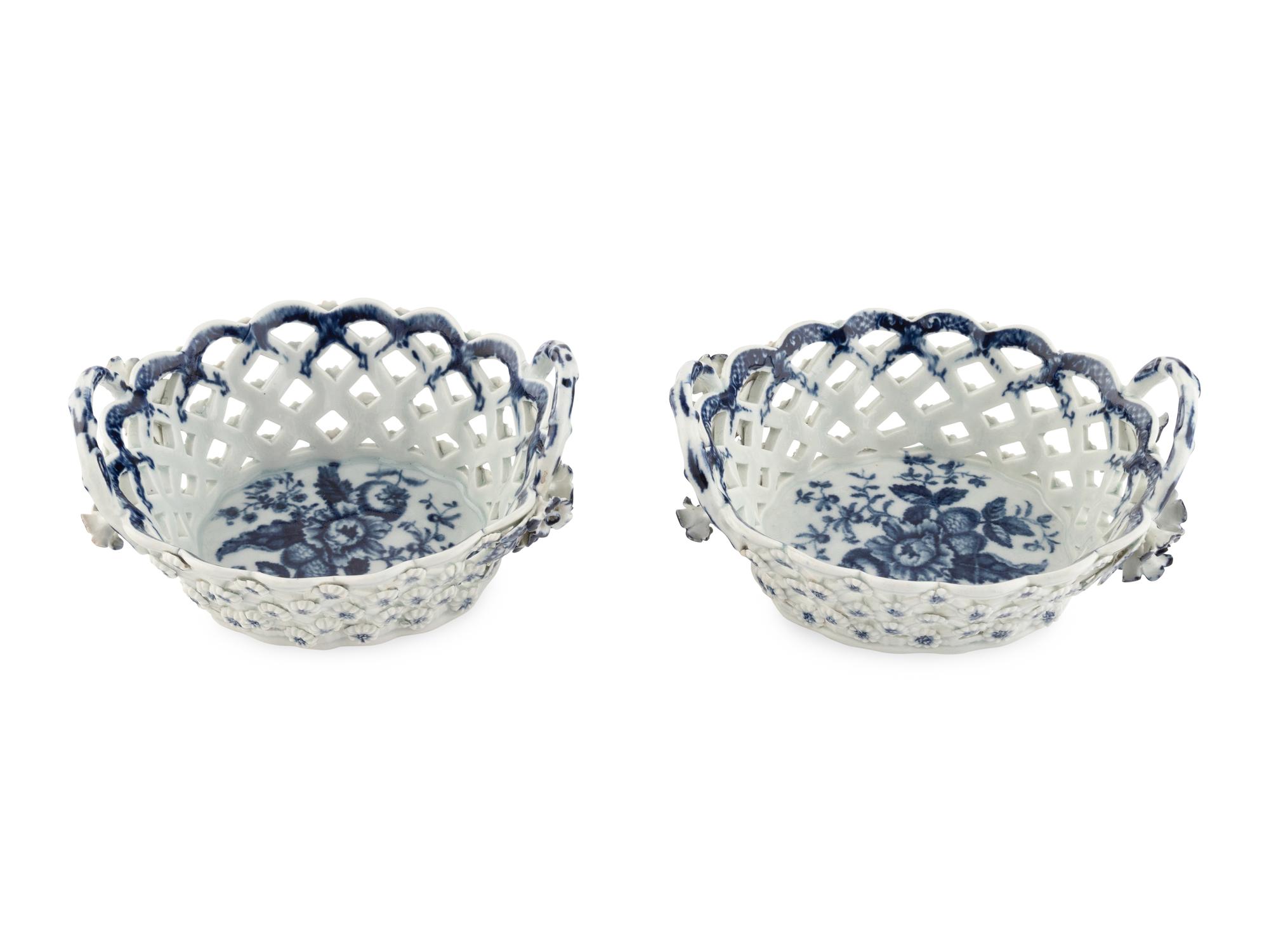 Two Worcester Porcelain Baskets