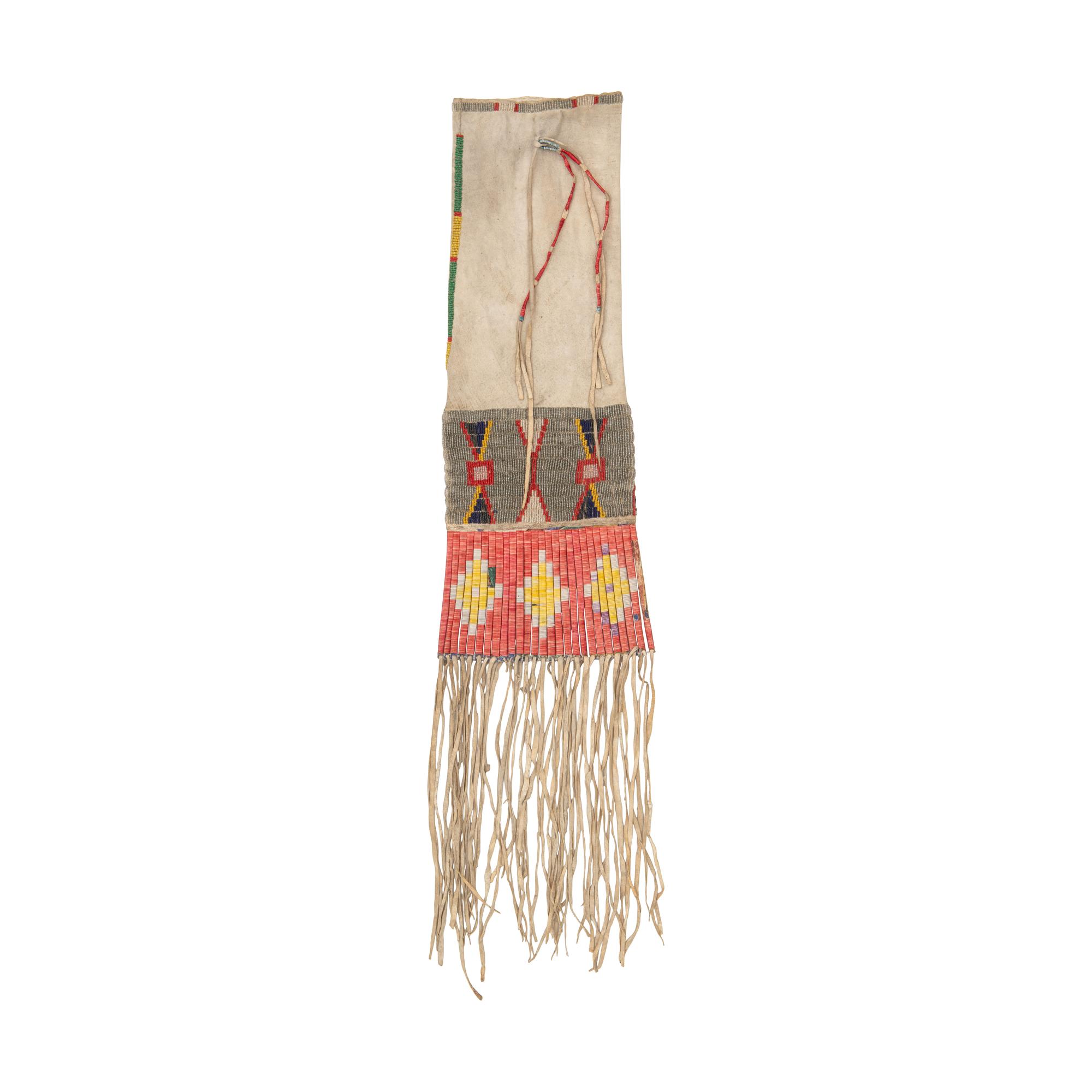 Sioux Beaded Hide Tobacco Bag