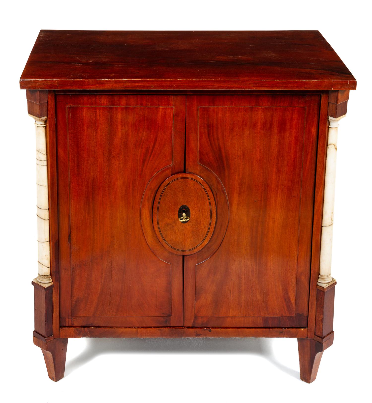A Biedermeier Mahogany Cabinet Height 31 x width 29 1/8 x depth 18 5/8 inches. — CIRCA 1820s