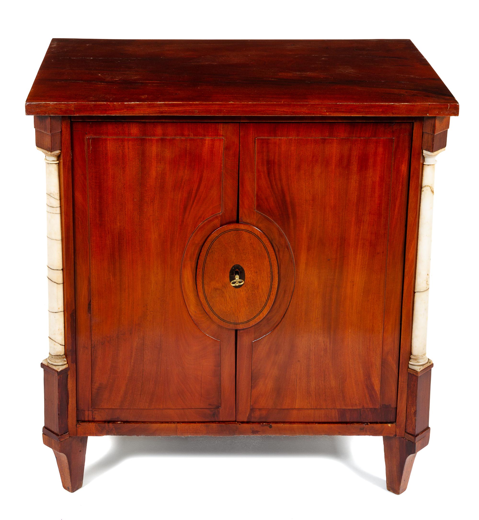 A Biedermeier Mahogany Cabinet Height 31 x width 29 1/8 x depth 18 5/8 inches. — CIRCA 1820s