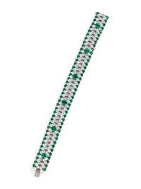 VAN CLEEF & ARPELS, EMERALD AND DIAMOND BRACELET