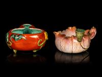 Two Chinese Famille Rose Porcelain Scholar's Objects
