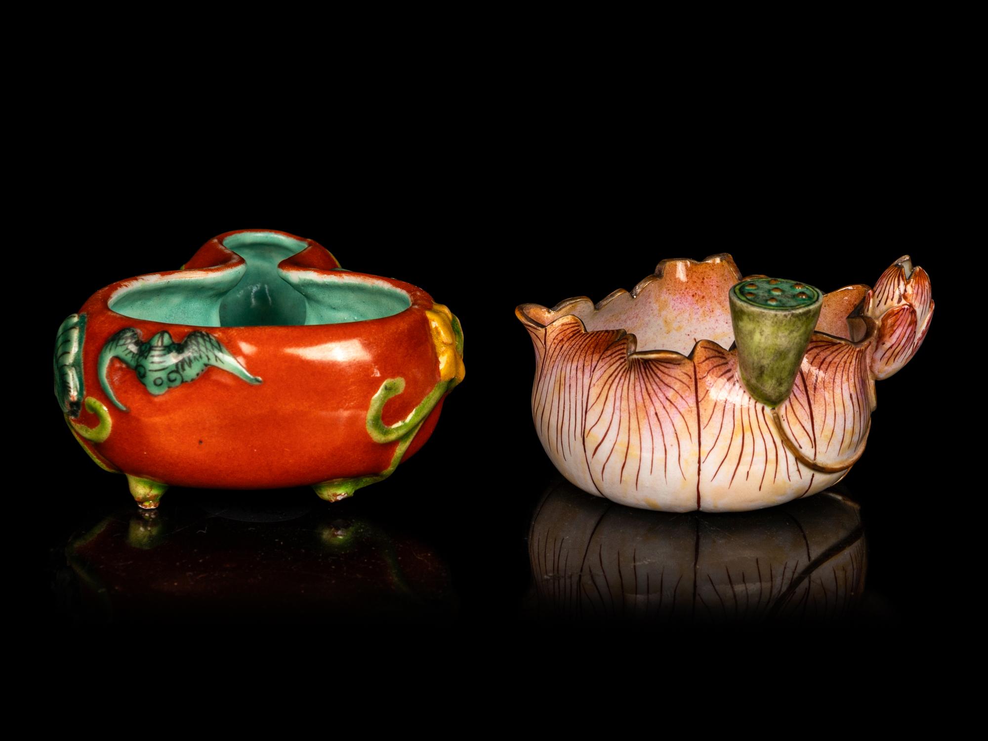 Two Chinese Famille Rose Porcelain Scholar's Objects