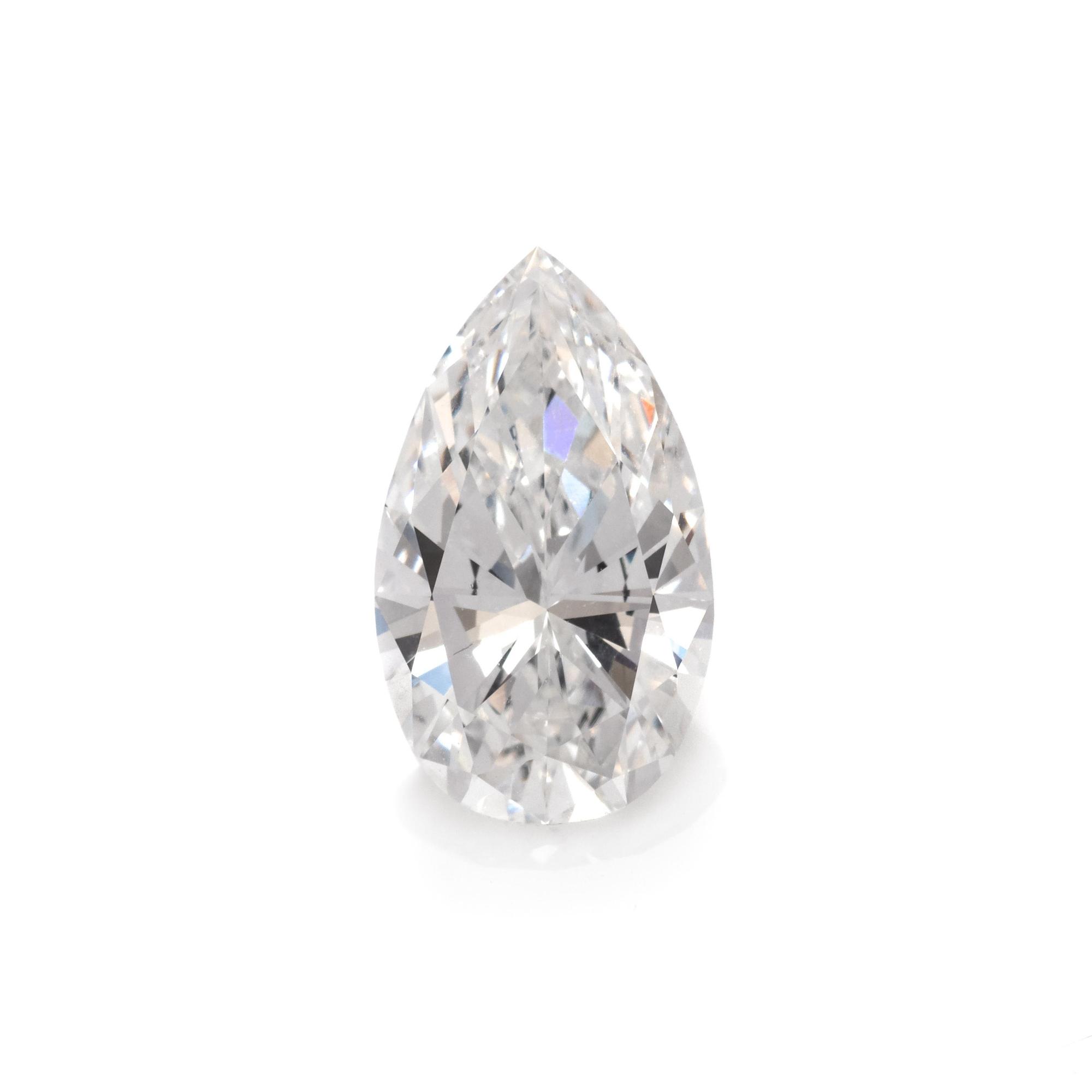 2.25 Carat and 2.07 Carat Pear Shape Brilliant Cut Diamonds