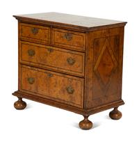 A George I Style Burl Walnut Parquetry Chest of Drawers