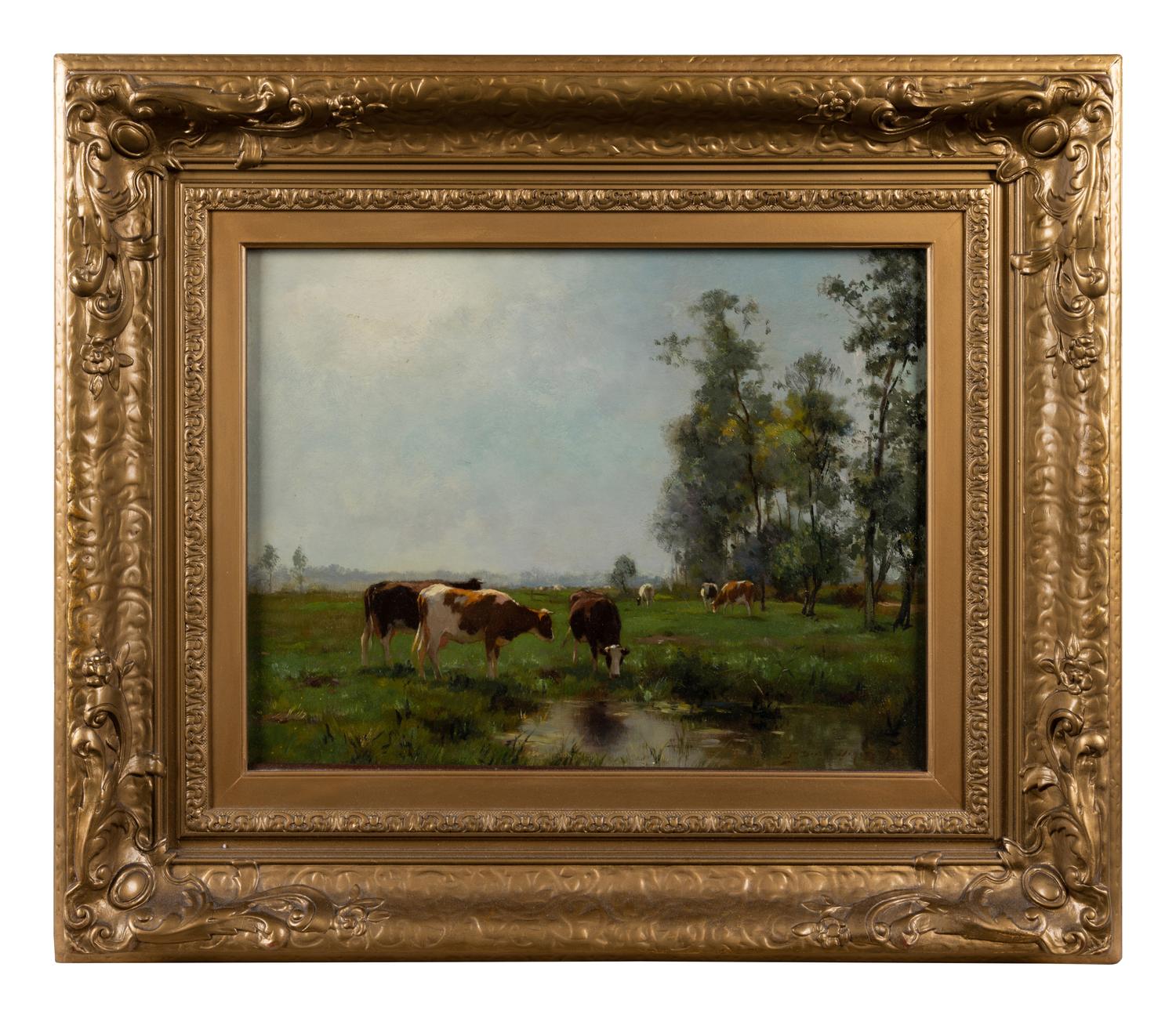 Rural Landscape with Grazing Cattle
