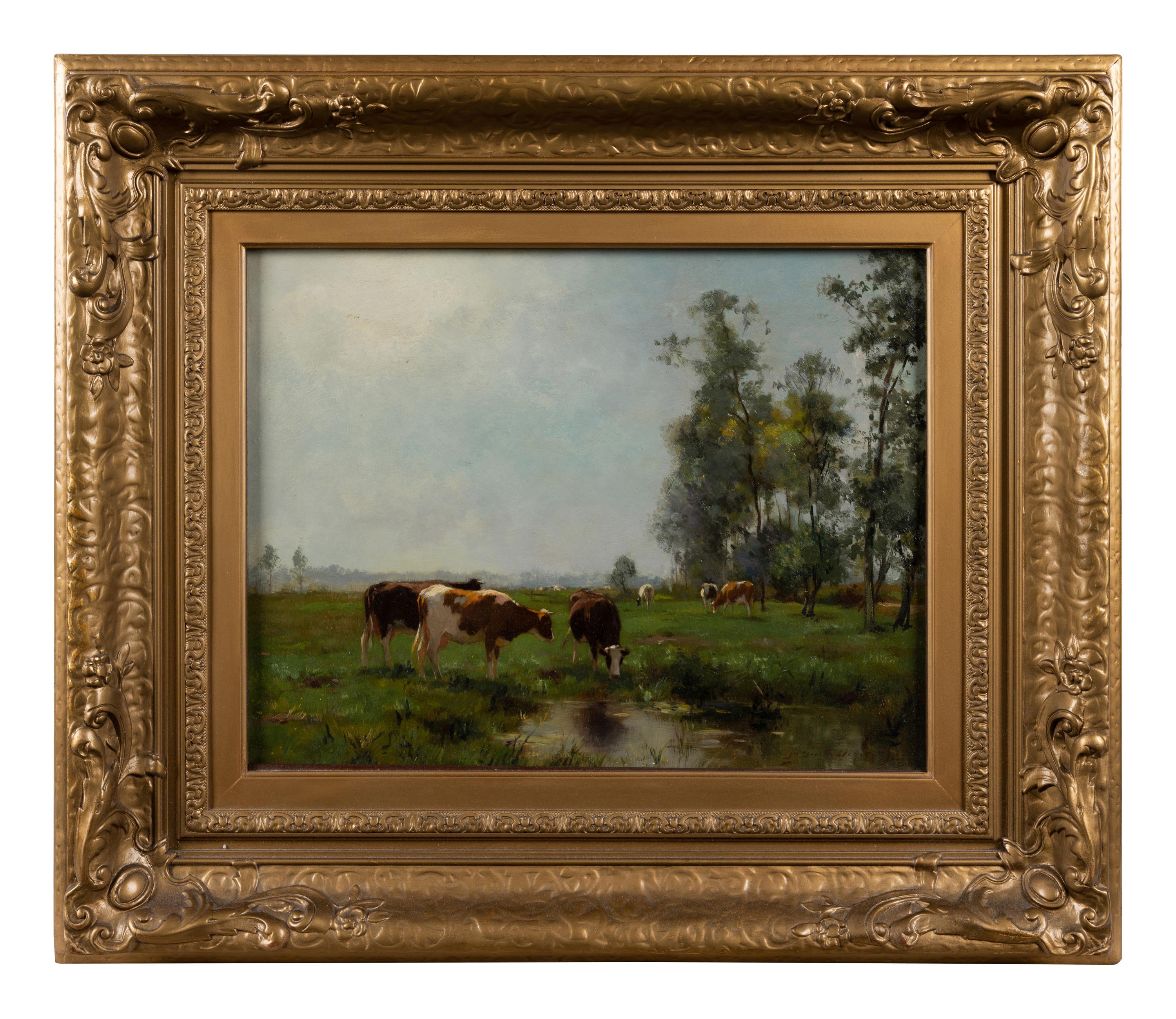 Rural Landscape with Grazing Cattle
