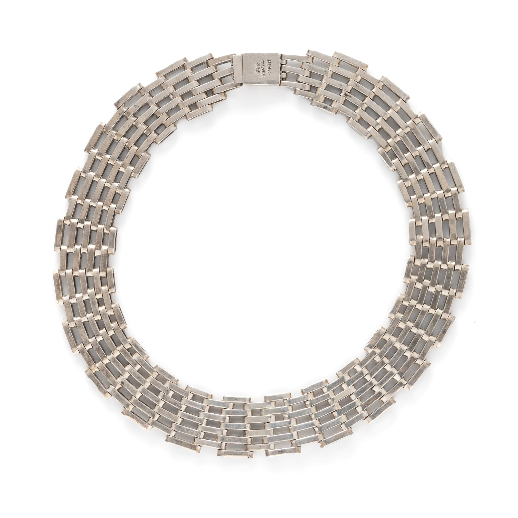 MEXICAN, STERLING SILVER COLLAR NECKLACE