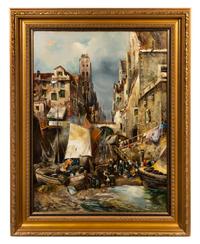 Robert Kromabetter (Alott), (Austrian, 1859-1910), Harbor Scene