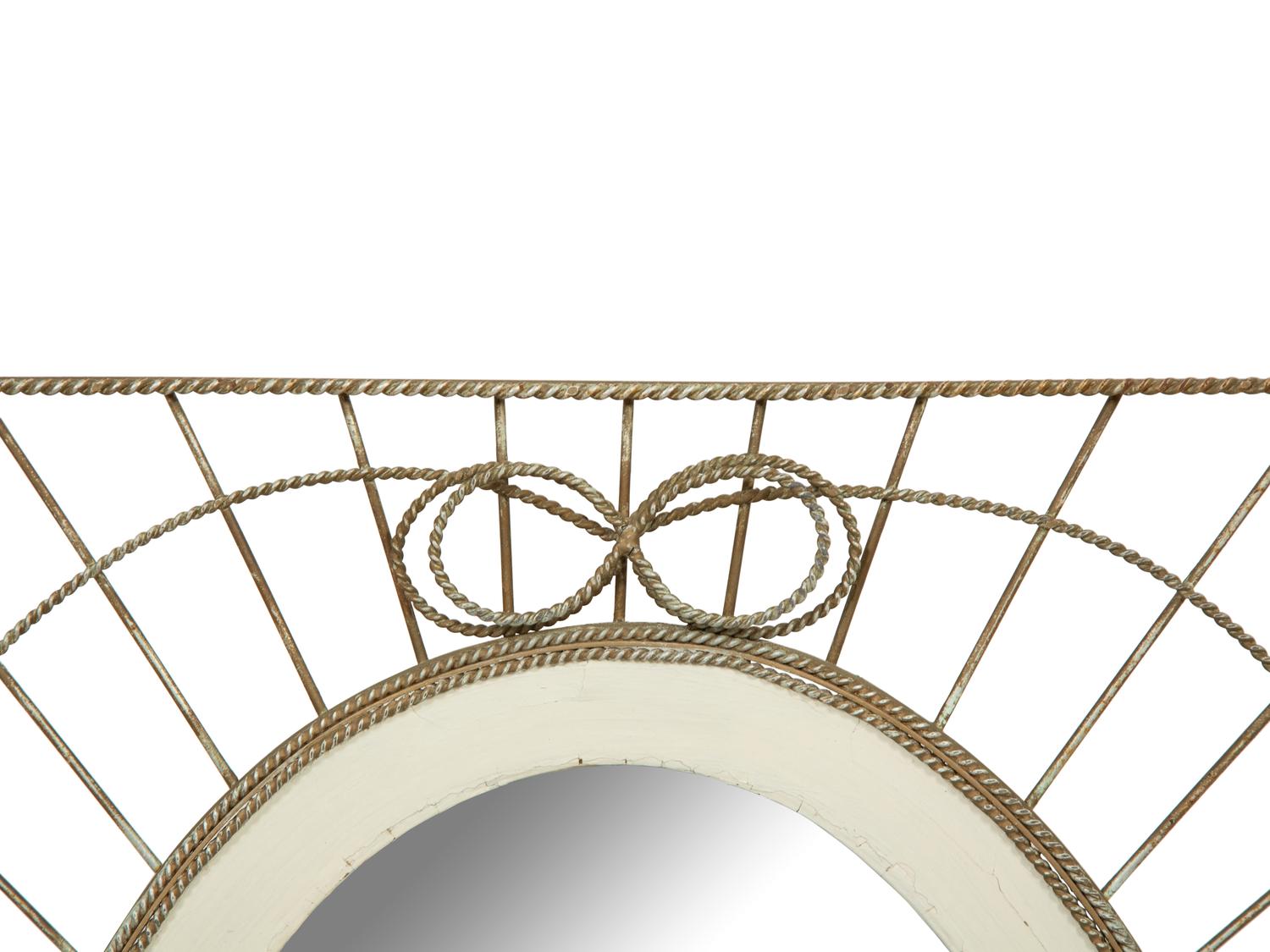 A Painted Wire and Wood Mirror