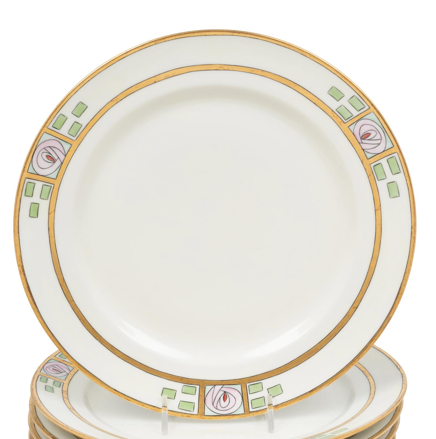 A Bavarian Hand-Painted Porcelain Luncheon Service