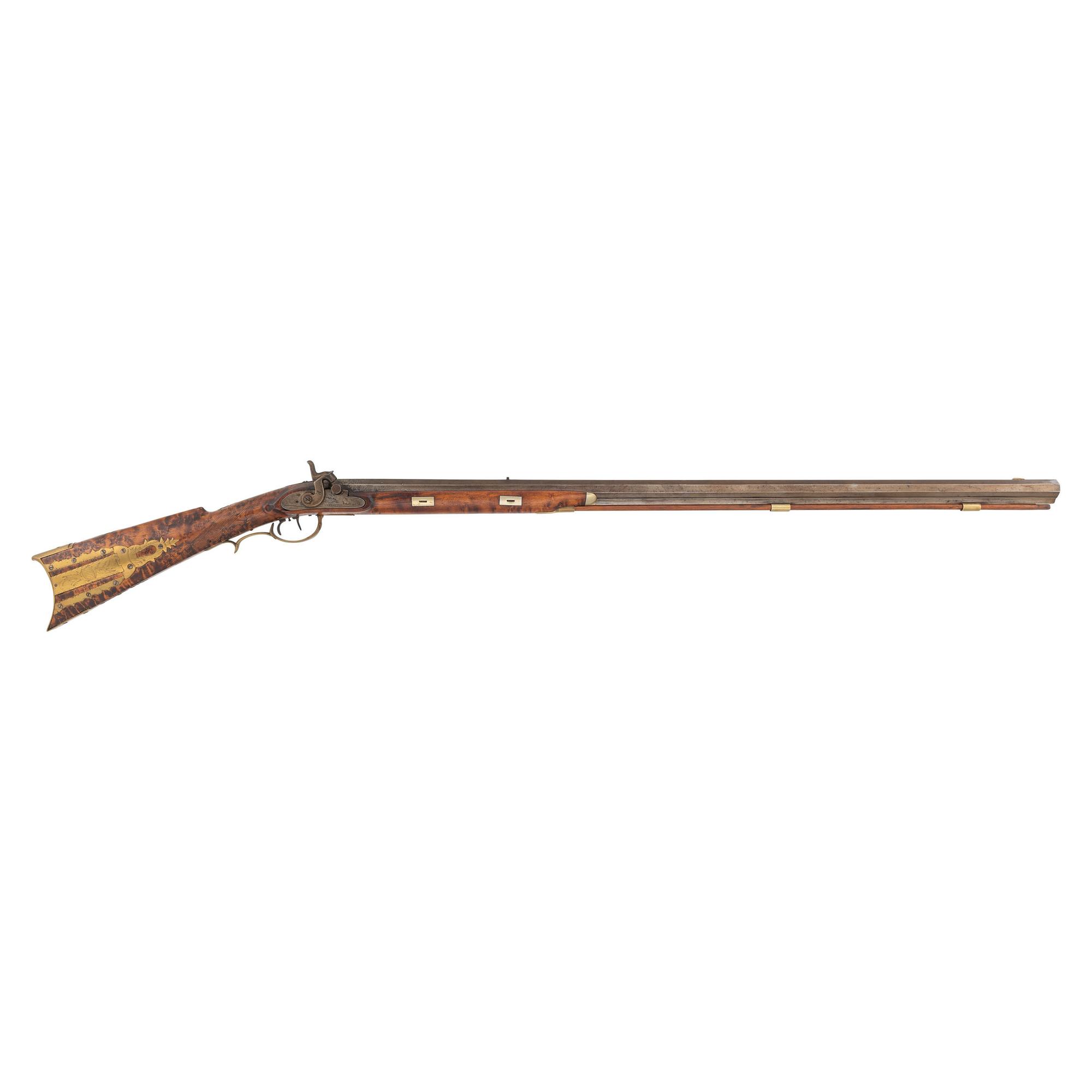 Attractive Percussion Half-Stock Rifle by Charles Bontemps of Camden, NJ