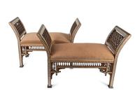 A Pair of Moorish Style Mother-of-Pearl Inlaid Window Seats — 20TH CENTURY