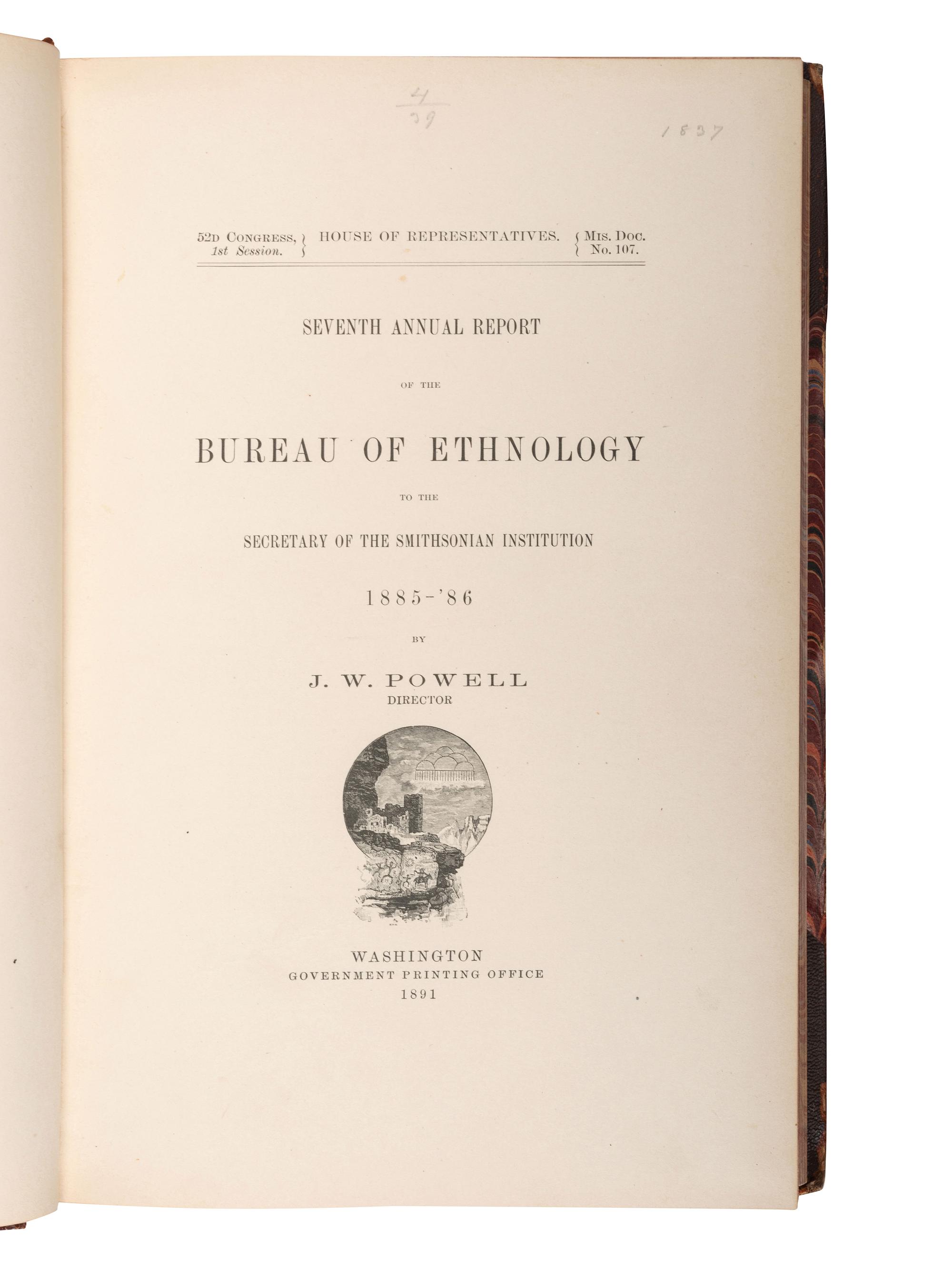[NATIVE AMERICANS - ETHNOLOGY]. A group of ethnology reports and books regarding the Ojibwe, Sioux, and broad studies of tribes in North and South America, comprising: