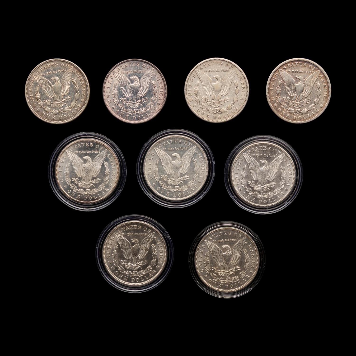 A Group of Nine Morgan $1 Coins