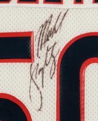 A Mike Singletary Signed Autograph Chicago Bears Jersey Presentation Formerly Displayed at Mike Ditka's Restaurant,