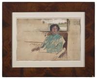 Portrait of the Artist's Wife & Study of Figures (a double-side drawing)