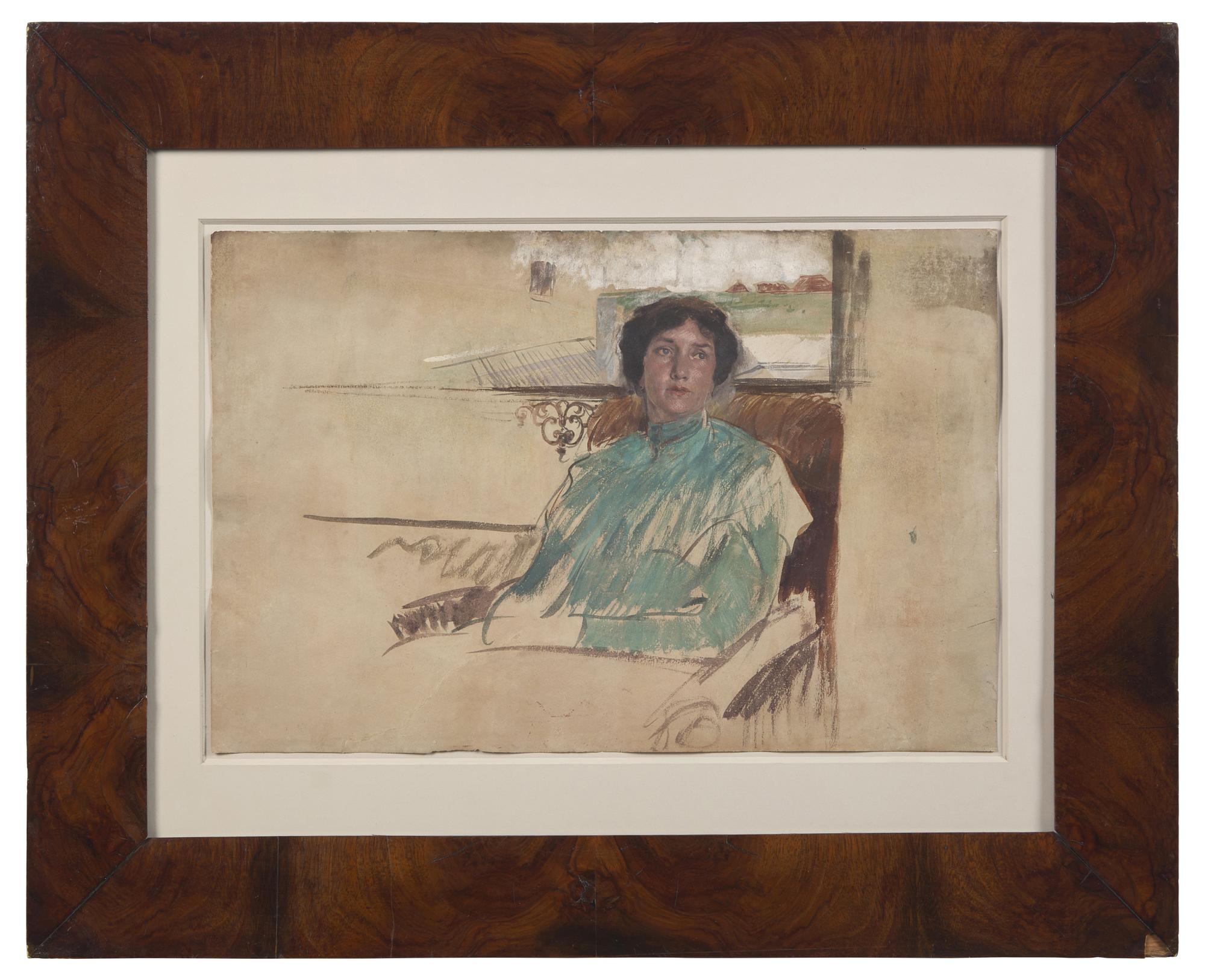 Portrait of the Artist's Wife & Study of Figures (a double-side drawing)