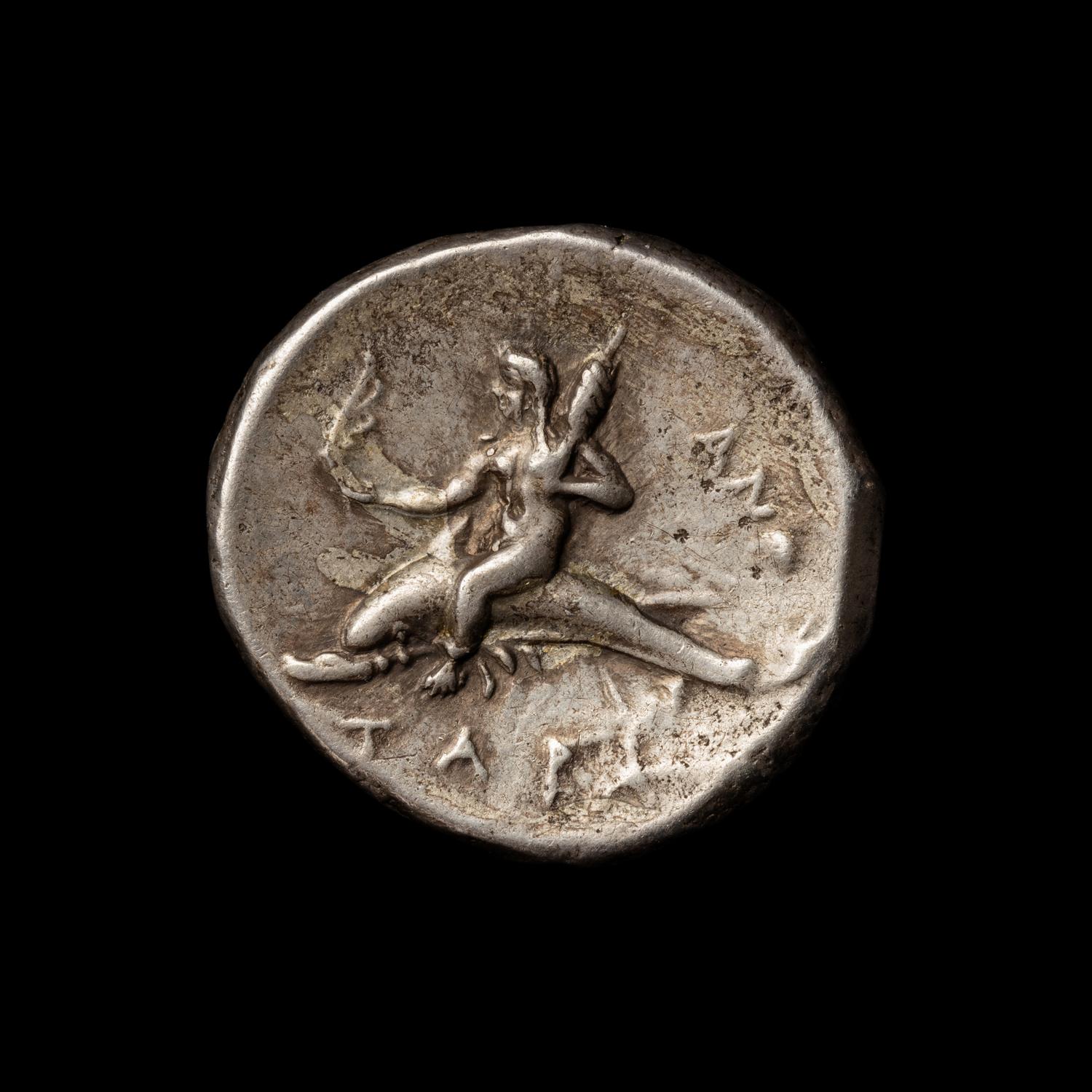 [ANCIENTS] CALABRIA. Tarentum (c. 281-272 BC). Ar Stater. (6.5 g, 20mm).