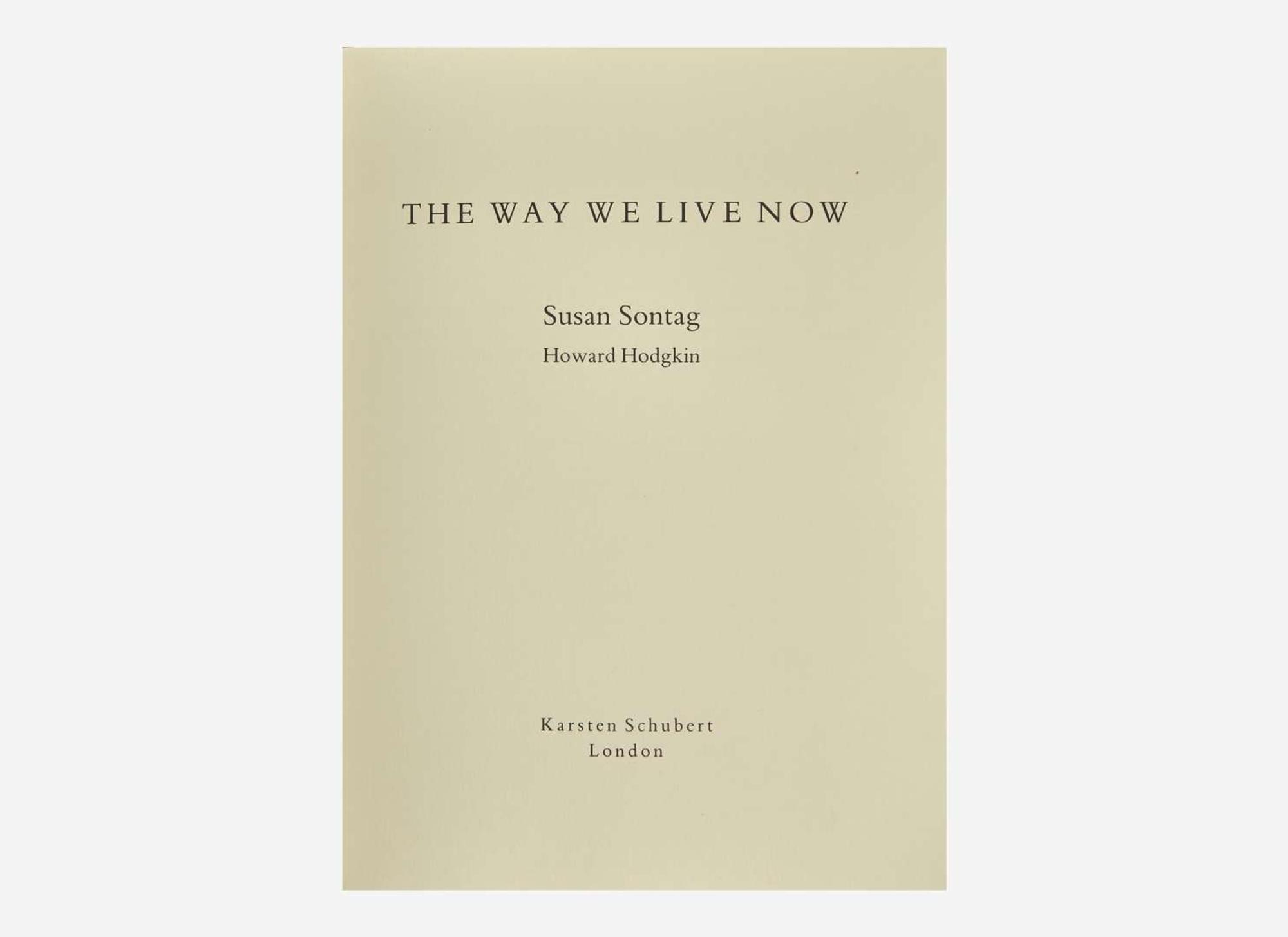 [Art] Hodgkin, Howard, and Susan Sontag: The Way We Live Now