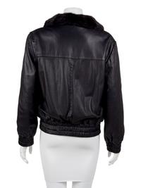 Black Leather and Mink Reversible Bomber Style Jacket,1990-2000's