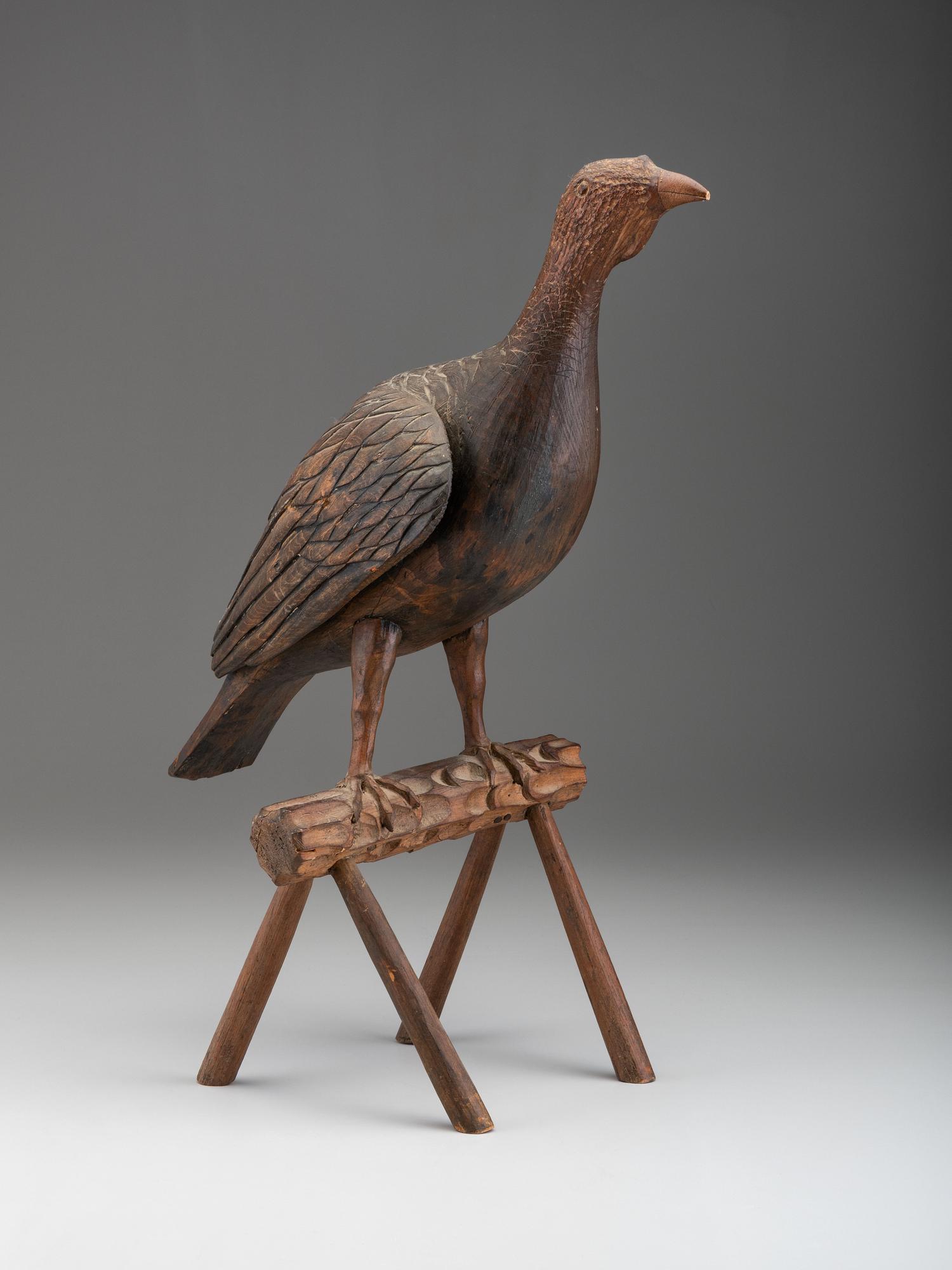 A Folk Art Carved Wood Turkey