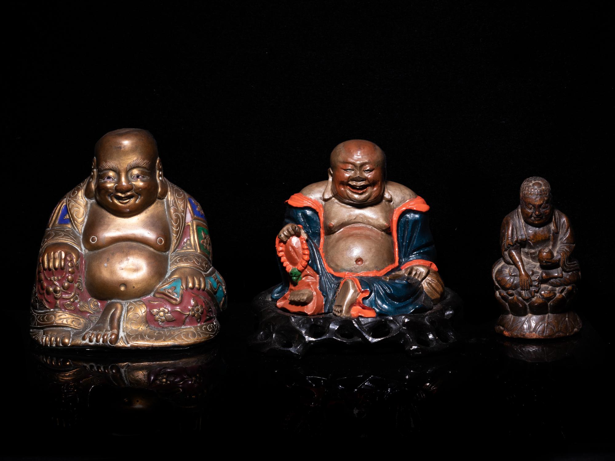 Three Chinese Figures of Laughing Buddha