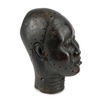 Two Benin Style Bronze Busts