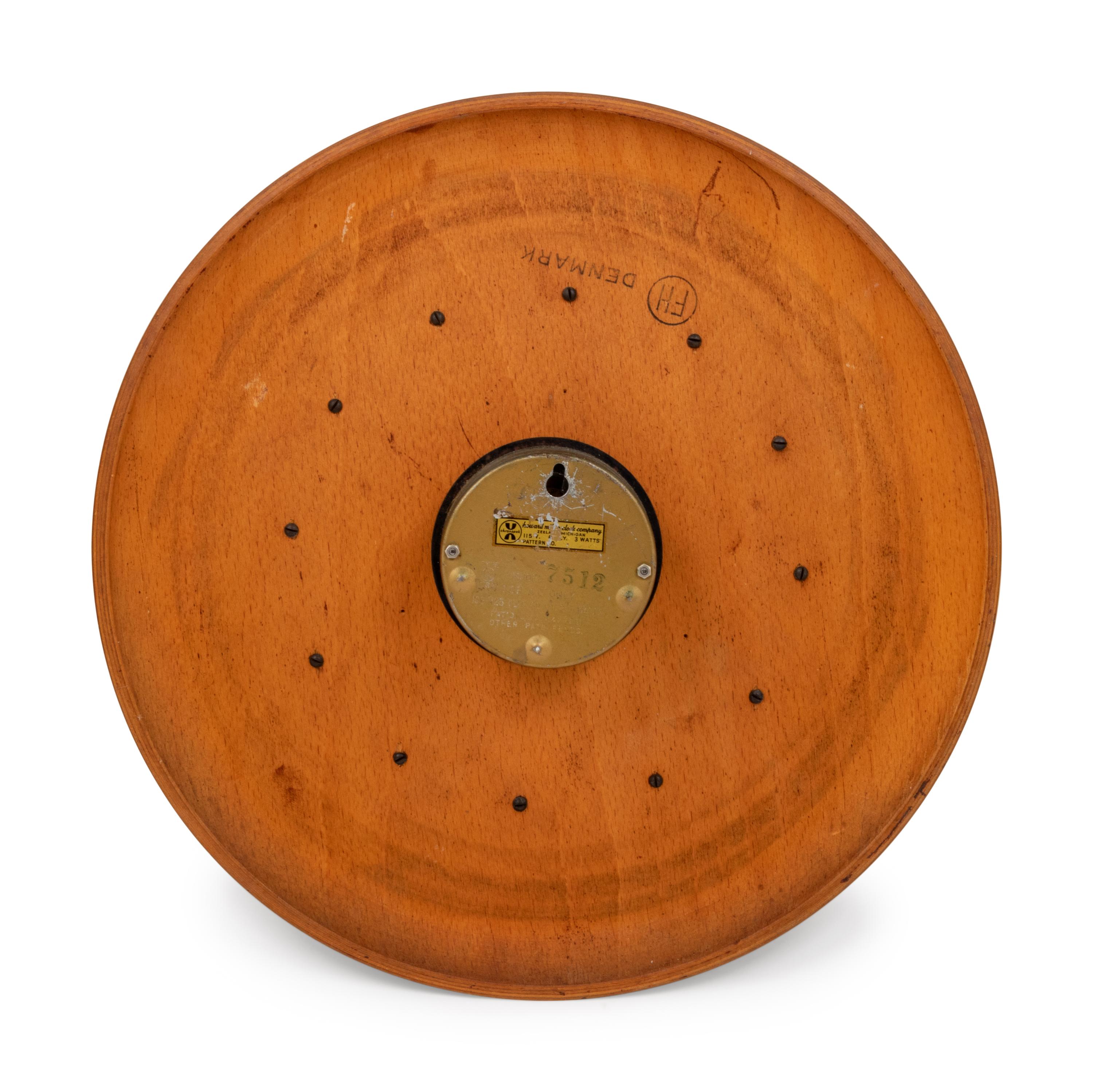 Stool Seat Wall Clock, model 7512, c. 1957 Howard Miller, Fritz Hansen, USA/Denmark