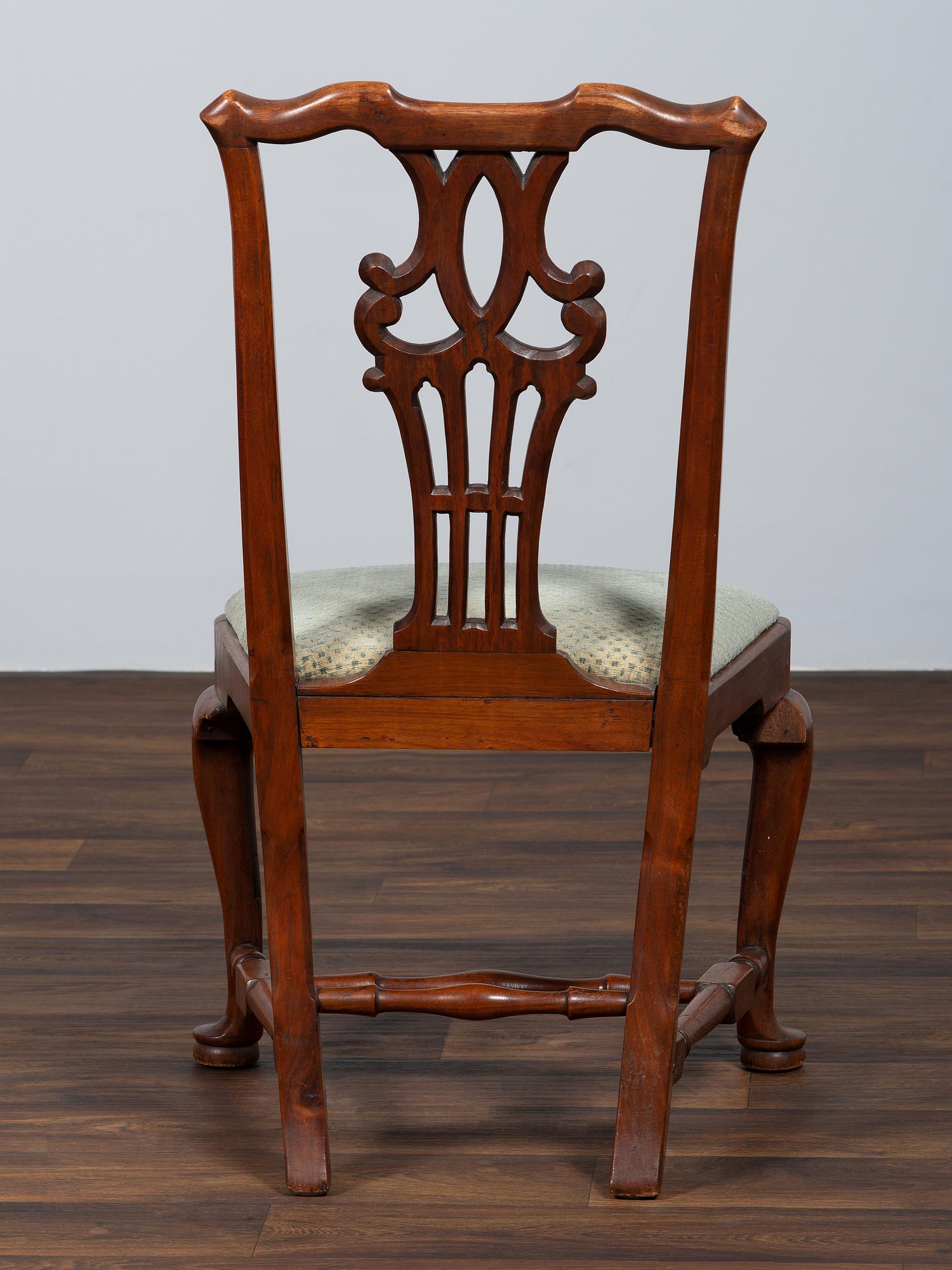 A Chippendale Walnut Fiddle Back Side Chair