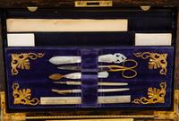 A Victorian Jasperware and Calamander Sewing/Writing Box by Mechi & Bazin