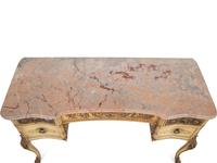 A Louis XV Style Carved, Painted and Parcel-Gilt Trumeau Mirror and Lady's Writing Desk — 20TH CENTURY