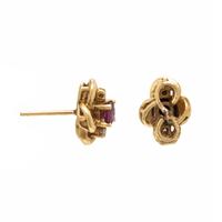 Ruby, Diamond, and Yellow Gold Earrings