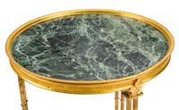 A Pair of Louis XVI Style Gilt Bronze and Marble Tables After the Model by Adam Weisweiler
