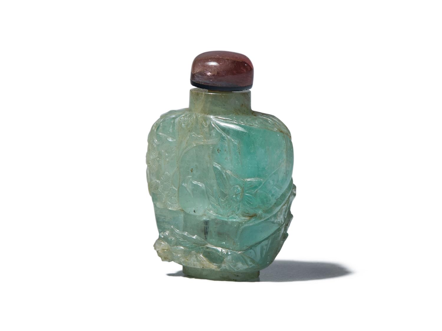 A Chinese Green Tourmaline Snuff Bottle