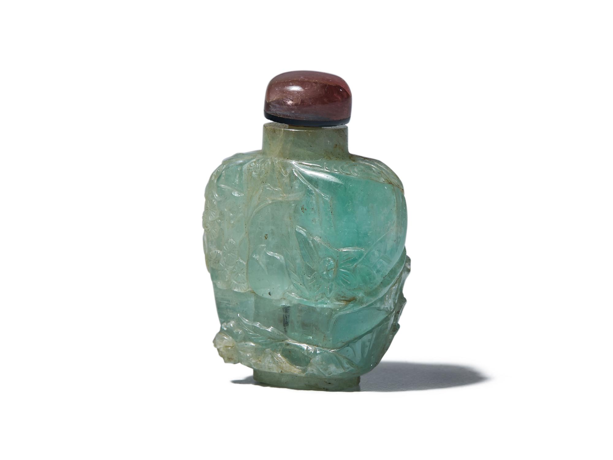 A Chinese Green Tourmaline Snuff Bottle
