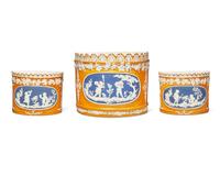 Three Daniel Steel Stoneware Wall Pockets