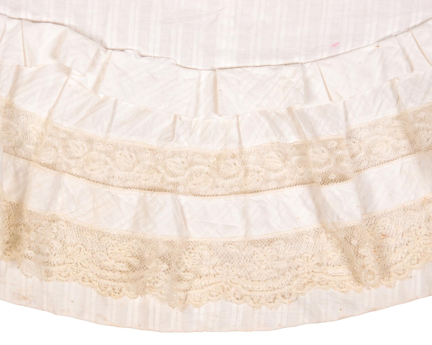 Cotton Satin Striped Women's Nightgown, 1870s