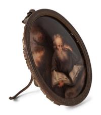 AFTER Salomon Koninck, The Hermit painted porcelain plaque