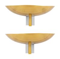 Two Pairs of Art Deco Style Brass and Silver Tone Wall Sconces — 20TH CENTURY