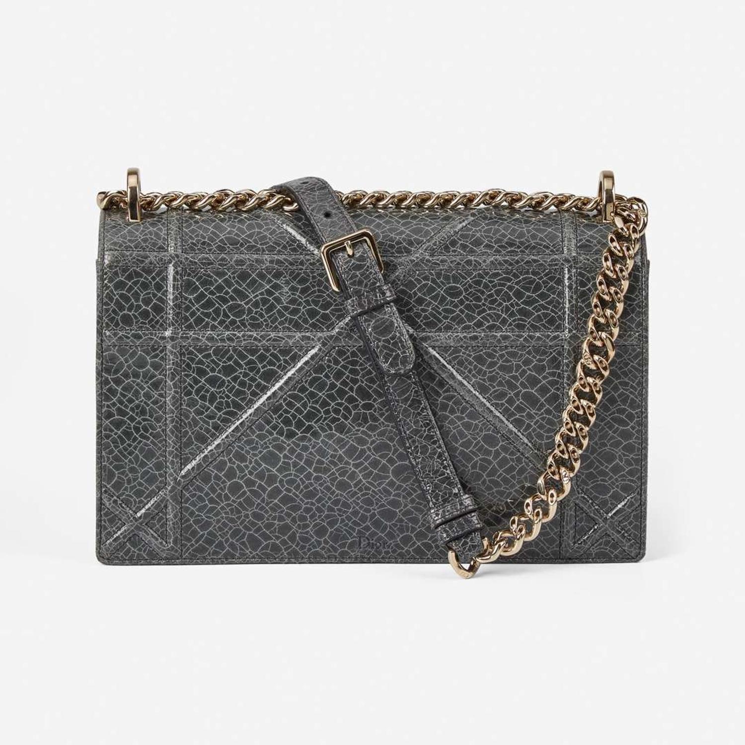 A Dior Medium Gray Calf Leather Diorama Bag Dior