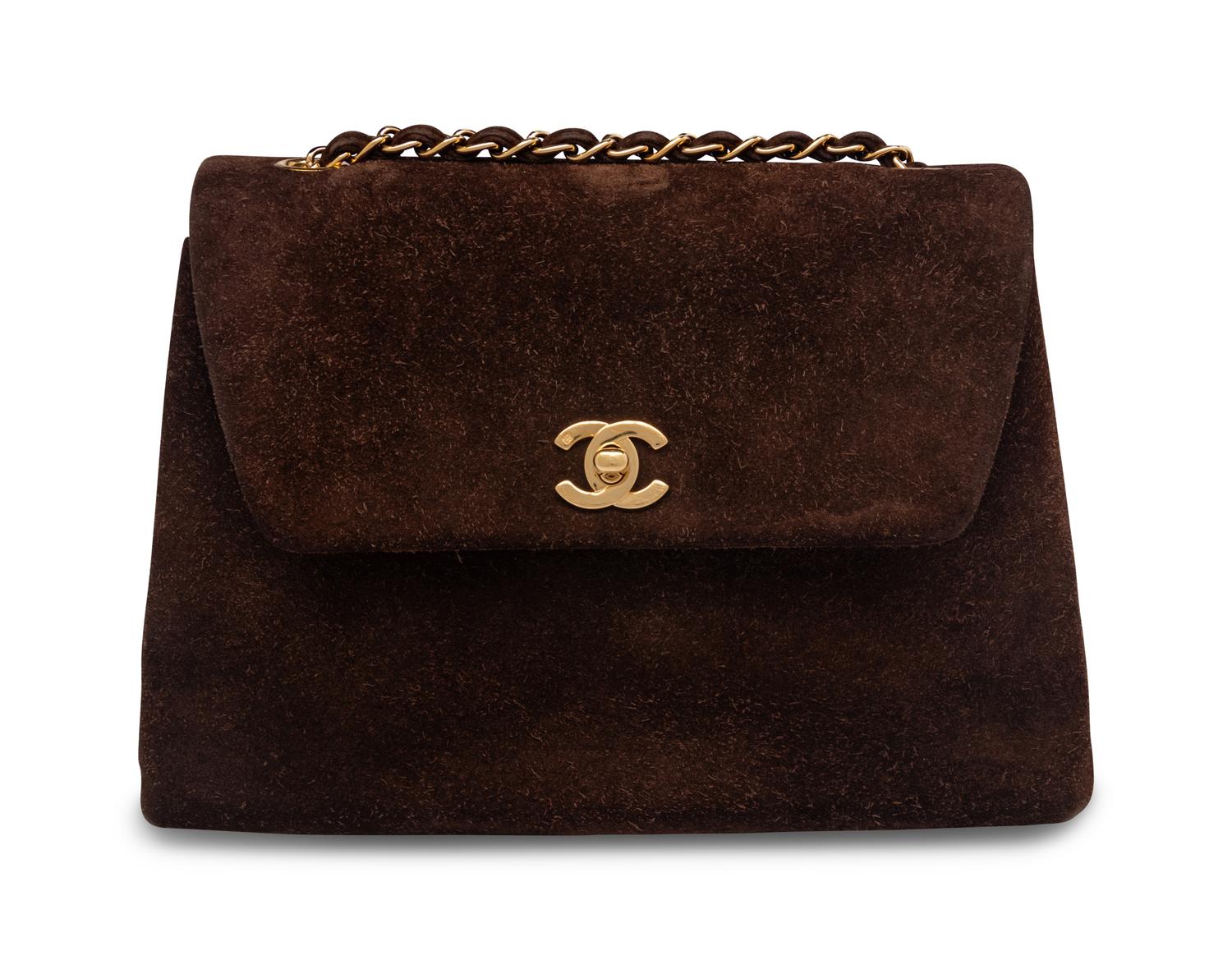 Chanel Brown Suede Flap Bag