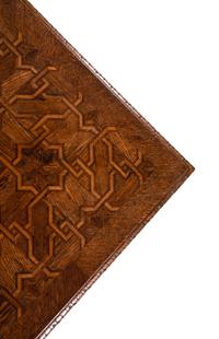 A Gothic Revival Walnut and Oak Parquetry Center Table by L. & S. Lövinson (German, active 19th Century)
