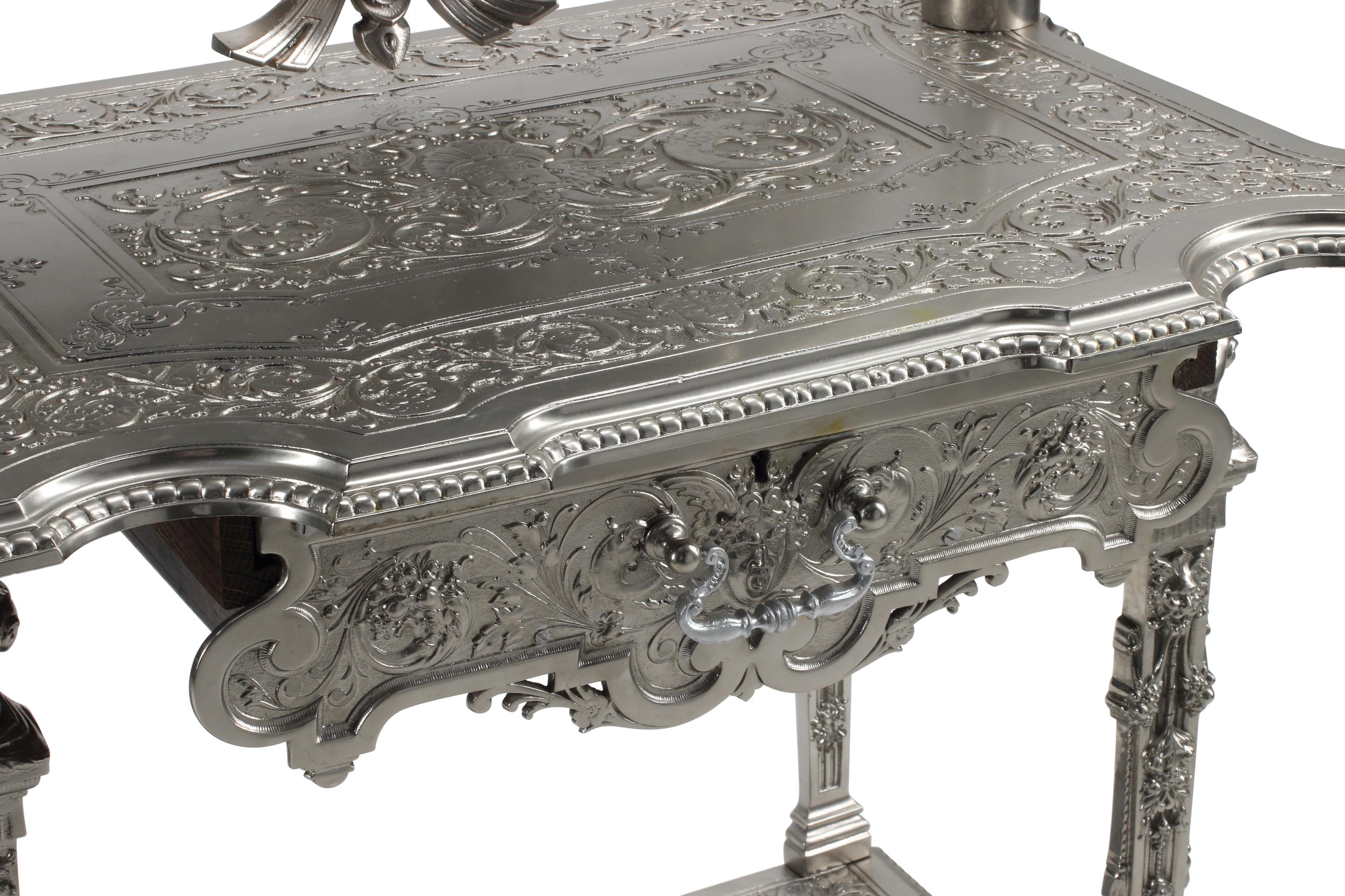 A French Silvered Iron Dressing Table