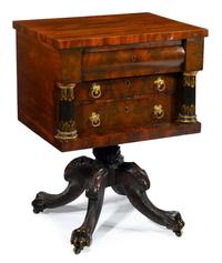 Classical mahogany and stenciled work table new york, circa 1825