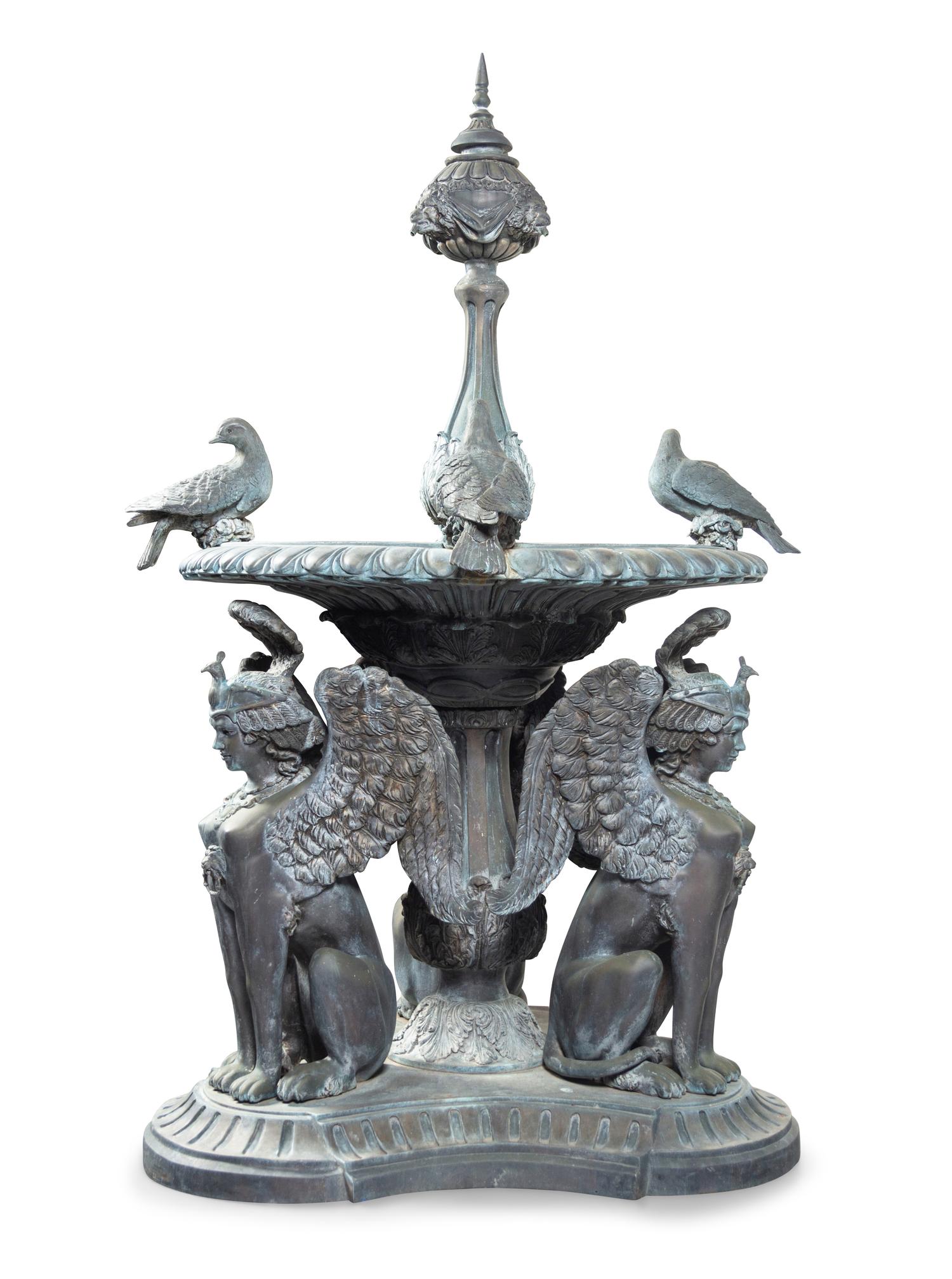 A Neoclassical Style Bronze Fountain